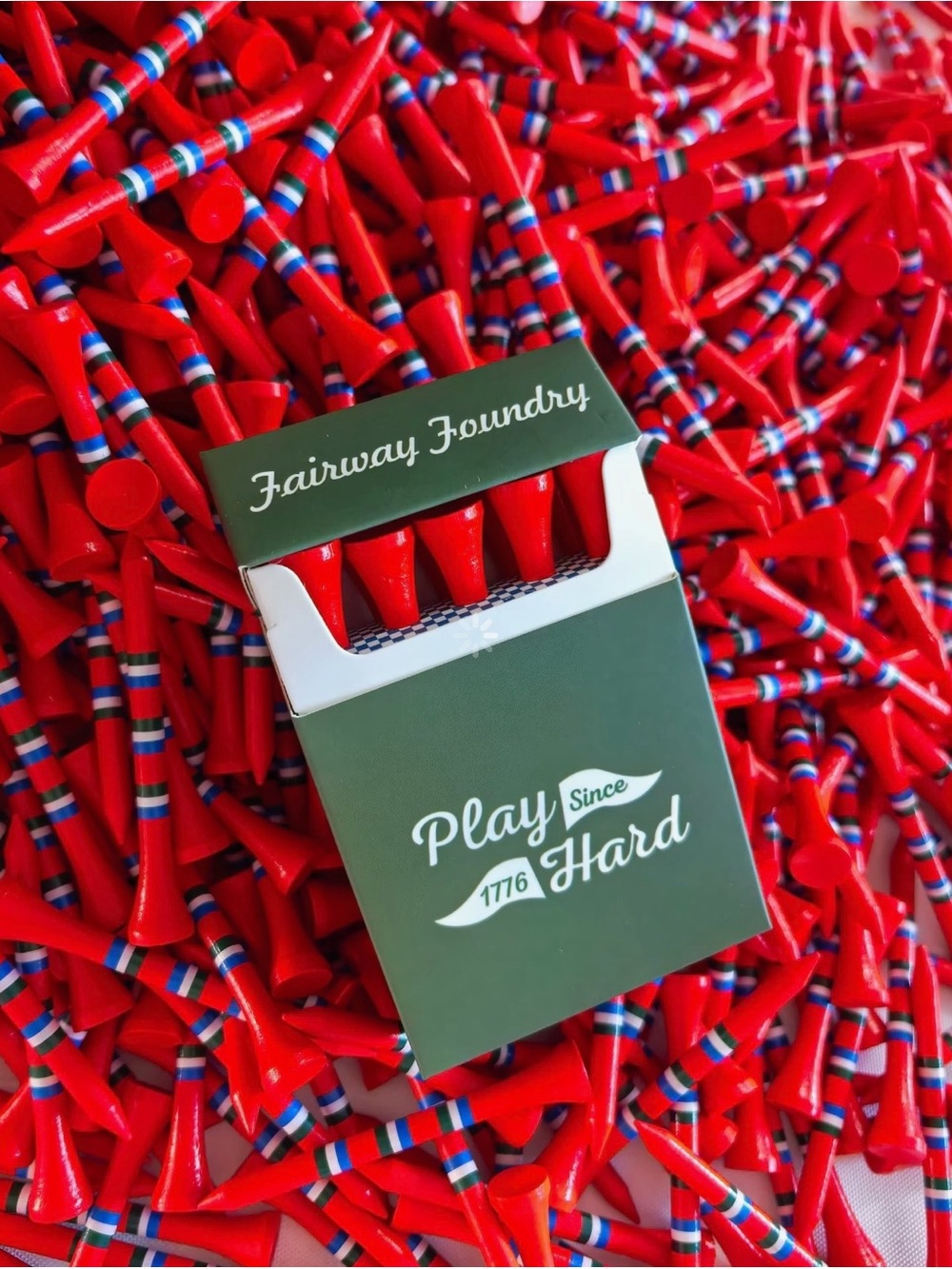 Golf Fairway Foundry Play Hard Red Golf Tees 10 Pack